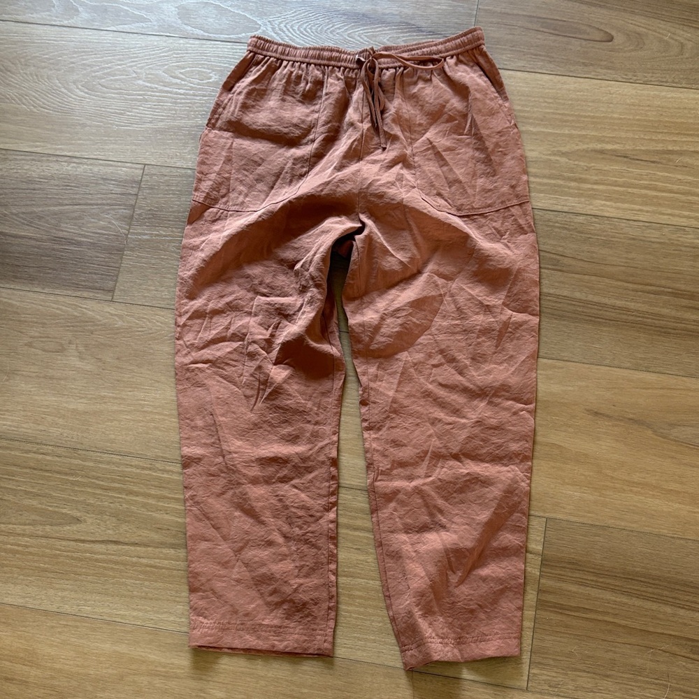 Zara Women's Casual drawstring Rust Pants NWT
